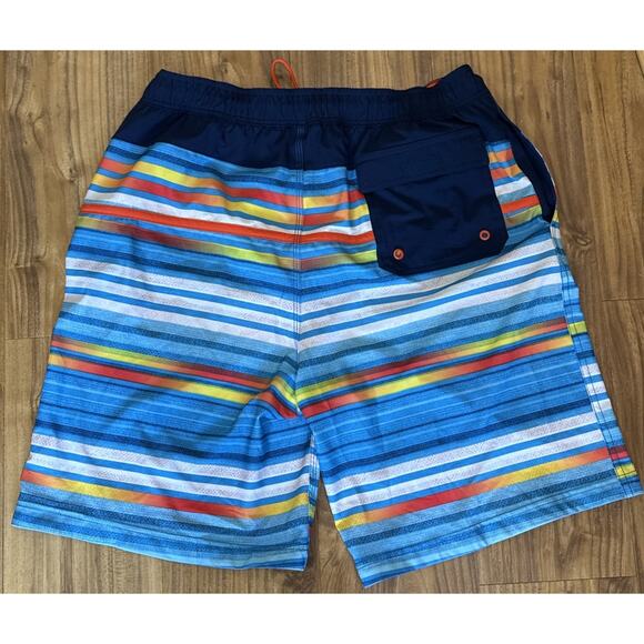 Speedo Tropical Swimming Trunks Men’s Size 2XL Mesh Drawstring Striped Shorts - Picture 2 of 4